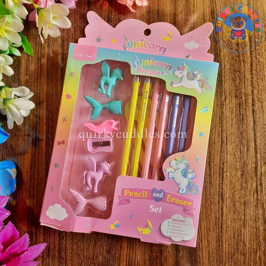 🦄Dream Unicorn Pencils & Erasers Stationery Set for Kids (Set of 13pcs)